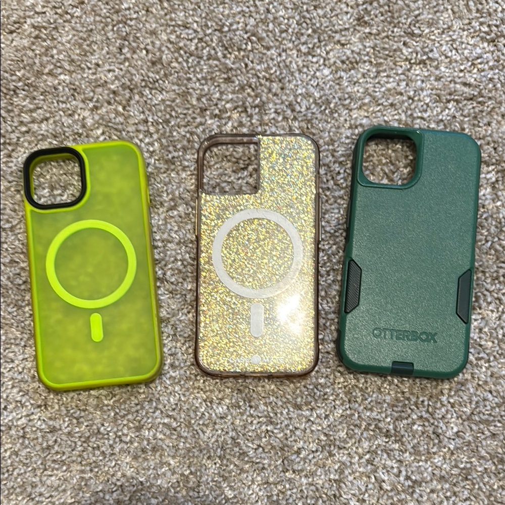 OtterBox Green, Yellow, and Gold Phone Cases
